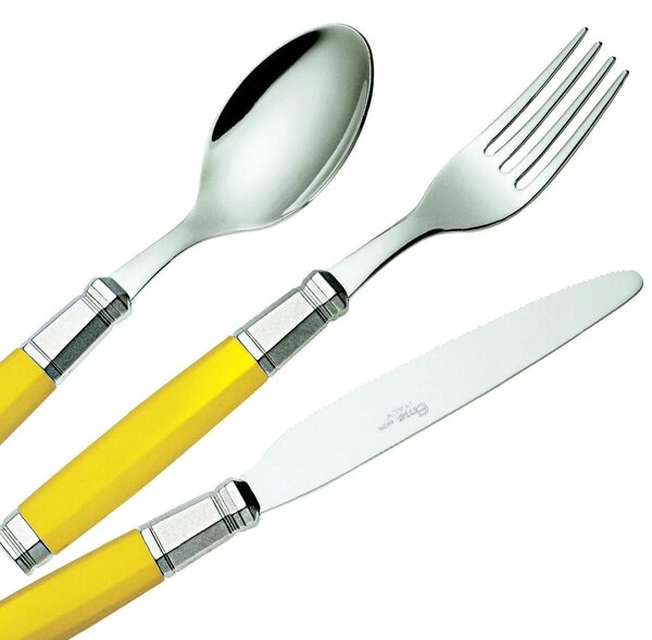 HEXA 4-Piece Colourful Cutlery Set in 18.10 Stainless Steel with ABS Handle Dishwasher Safe by EME
