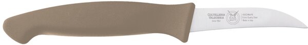 Curved 7 cm Vegetable Kitchen Knife, Dove Grey, Thermoplastic Rubber Handle Cucina Manico Beige