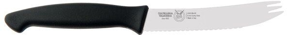 Three-Pronged 12 cm Cheese Knife, Black, Thermoplastic Rubber Handle