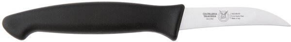 Curved 7 cm Black Vegetable Kitchen Knife with Thermoplastic Rubber Handle