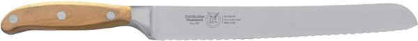 Serrated Forged Bread Knife with 23 cm W.Nr.1.4116 Steel Blade and Ash Wood Handle, Forgiati