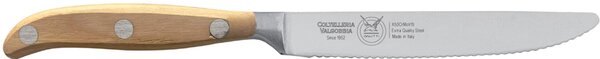 12 cm Serrated Forged Blade Table Knife in W.Nr.1.4116 Steel, Ash Wood Handle, forgiati