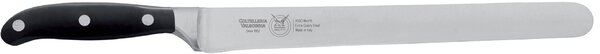 Ham Slicing Knife Wide 26 cm, Forged in W.Nr.1.4116 Steel with Black Handle, Acetal Resin Handle and Stainless Steel Rivets - Forgiati