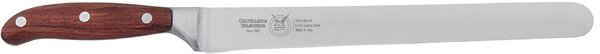 Ham Carving Knife 26 cm Wide, Forged in W.Nr.1.4116 Steel with Dark Mahogany Wood Handle - Forgiati