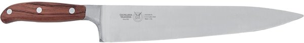Forged Chef's Carving Knife with 31 cm Forged Blade in W.Nr.1.4116 Steel, Mahogany Wood Handle in Dark Mahogany Colour, Forgiati