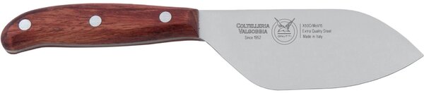 Forged Hard Cheese Knife with 22 cm W.Nr.1.4116 Steel Blade and Dark Mahogany Wood Handle, Forgiati