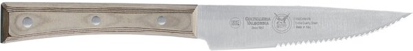 12 cm Wide Serrated Steak Knife, Hazelnut Colour, Paperstone Handle Perfect for Thick Meats and Steaks