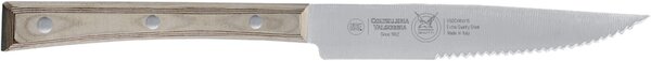 Narrow 13 cm Serrated Blade Steak Knife in Hazelnut Colour, Paperstone Handle Perfect for Thick Meats and Steaks