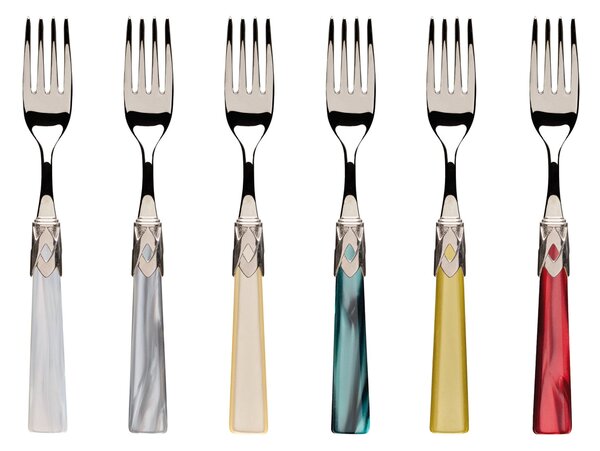 Capri Shiny Cake Server, Polished 18/10 Stainless Steel 2.5 mm Thick, Mother-of-Pearl Acrylic Handle, in Box