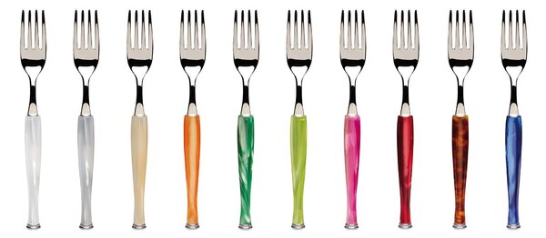 MOTIVI 4-piece cutlery set for one place setting in polished 18/10 stainless steel 2.5 mm thickness with mother-of-pearl acrylic handle dishwasher safe