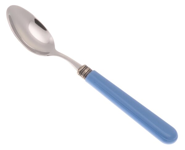 MISTRAL Coffee Spoon Set of 6 Pieces in 18.10 Steel Length 16.5 cm Handle in PPL with Ring Dishwasher Safe Blue