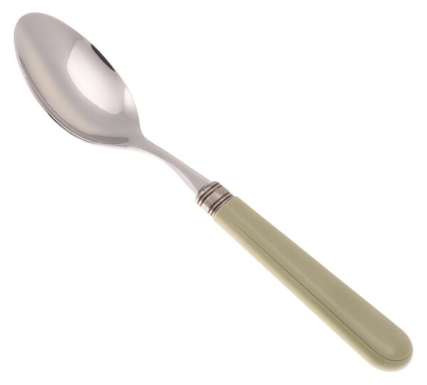MISTRAL Coffee Spoon Set of 6 Pieces in 18.10 Steel Length 16.5 cm PPL Handle with Ring Dishwasher Safe Sage
