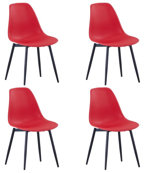 Dining Chairs 4 pcs Red PP