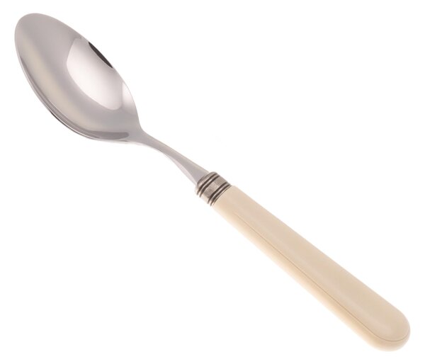 Mistral Table/Soup Spoon Set of 6 Pieces in 18.10 Stainless Steel Length 26 cm Handle in Dishwasher Safe PPL Ivory