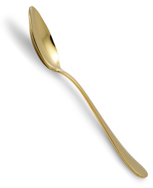 Serena Coffee Spoon Model 6 Pieces Set in Shiny Gold PVD Stainless Steel 18.10 AISI304 2.5mm with Cardboard Packaging