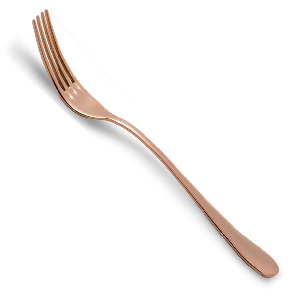 Serena Model Table Fork 6 Pieces Set in PVD Copper Stainless Steel 18.10 AISI304 2.5 mm in Cardboard Packaging