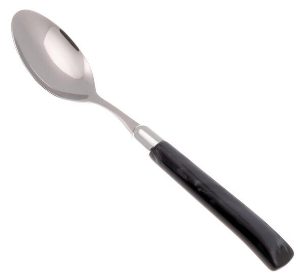 Giada Model Table/Soup Spoon Set of 6 Pieces in 18.10 Steel Length 26 cm PMMA Handle Dishwasher Safe Black