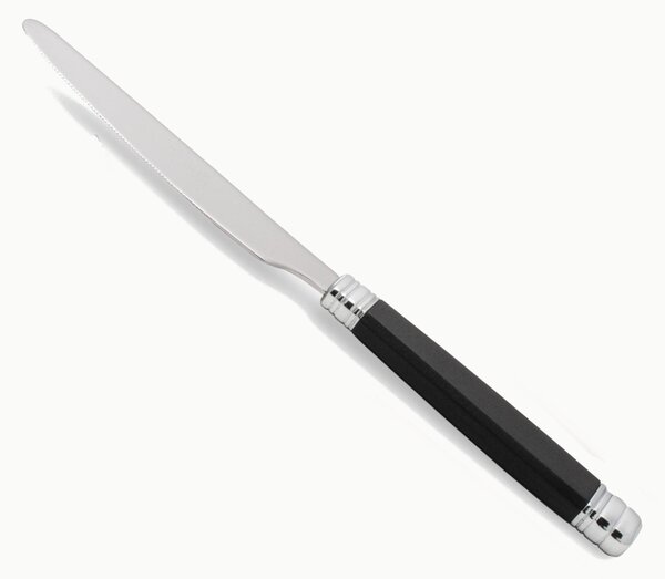 Serrated Table Knife MOD ROSSINI Set of 6 Pieces in 18.10 Steel Length 26 cm Handle in PA Dishwasher Safe Colour Black Name: Rossini