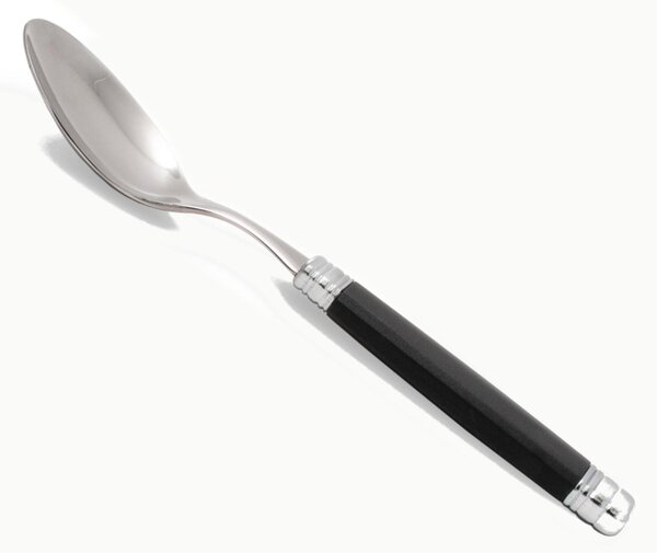 Rossini Coffee Spoon Set of 6 Pieces in 18.10 Steel Length 16.5 cm PA Handle with Dishwasher Safe Ring Black