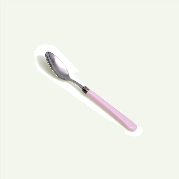 Giulieta Coffee Spoon Set of 6, 18.10 AISI430 Stainless Steel, 14.5 cm Length, PBT Handle, Dishwasher Safe, Pink