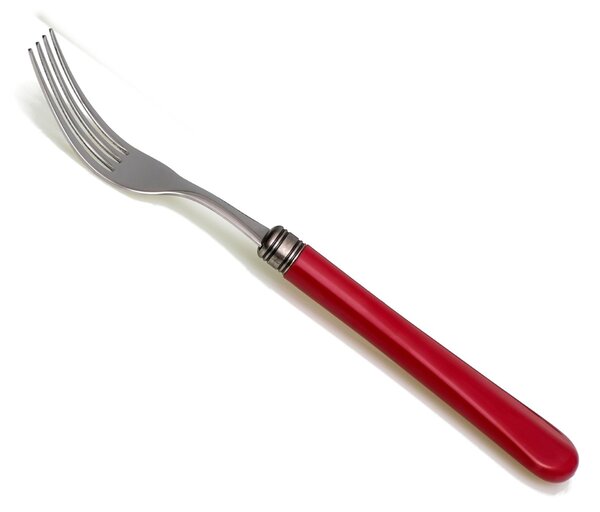 Giulietta Table Fork 6-Piece Set in 18.10 Stainless Steel Length 21 cm PBT Handle Dishwasher Safe Red