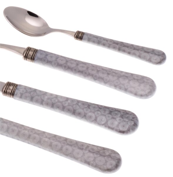Coloured Cutlery Set 24 Pieces BOSTON in 18/10 Stainless Steel with 2.5 mm Thick Multicolour Methacrylate Handle