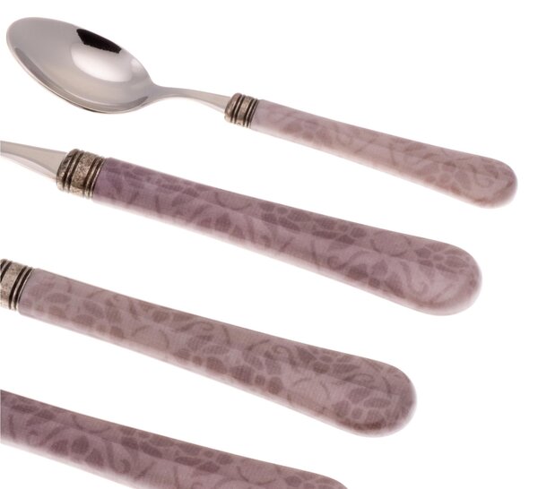 Boston Coloured Cutlery Set 24 Pieces in 18/10 Stainless Steel with 2.5 mm Thick Multicolour Methacrylate Handle