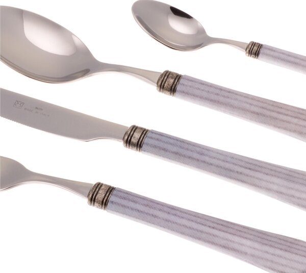 Boston 24 Piece Multicolour Cutlery Set in 18/10 Stainless Steel with 2.5 mm Thick Acrylic Handle