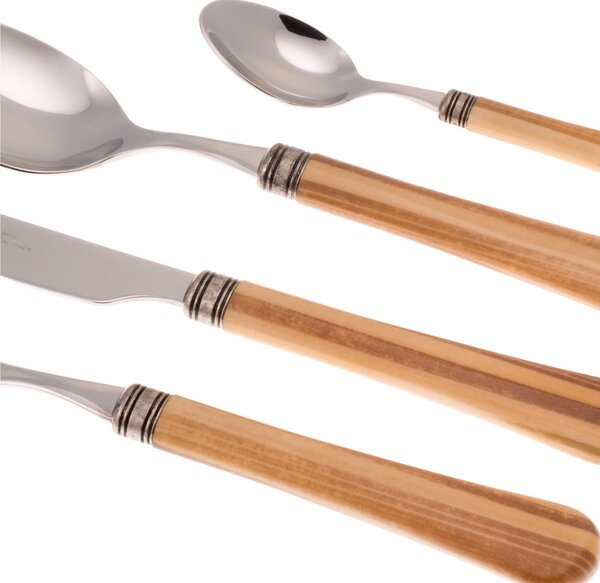 Coloured Cutlery Set 24 Pieces BOSTON in 18/10 Stainless Steel with 2.5 mm Thick Multicolour Methacrylate Handle