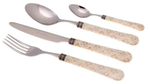 Boston Coloured Cutlery Set 24 Pieces in 18/10 Stainless Steel with 2.5 mm Thick Multicolour Methacrylate Handle
