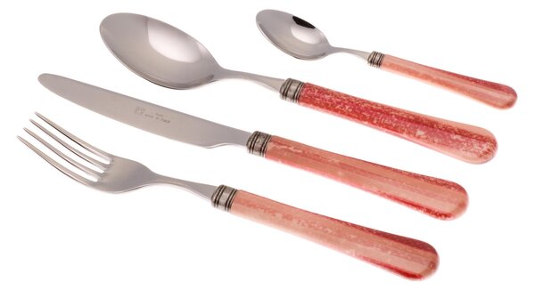 Coloured Cutlery Set 24 Pieces BOSTON in 18/10 Stainless Steel with 2.5 mm Thick Multicolour Methacrylate Handle
