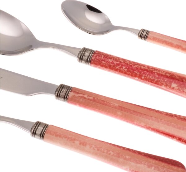 Coloured Cutlery Set 24 Pieces BOSTON in 18/10 Stainless Steel with 2.5 mm Thick Multicolour Methacrylate Handle