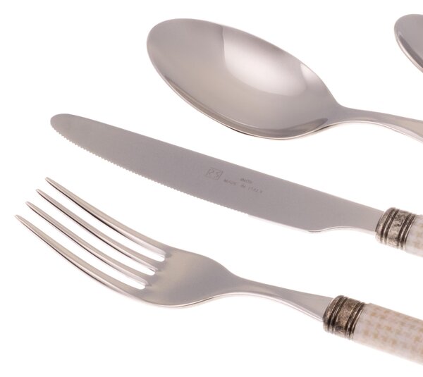 Coloured Cutlery Set 24 Pieces BOSTON in 18/10 Stainless Steel with 2.5 mm Thick Multicolour Methacrylate Handle