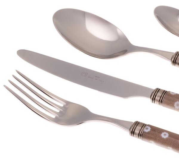Boston 24-Piece Cutlery Set in Stainless Steel 18/10 with 2.5 mm Thick Multicolour Methacrylate Handle