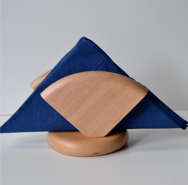 Handmade VELA Linden Wood Napkin Holder 10xh9.5 cm, Natural Colour, Crafted in Bergamo, Italy