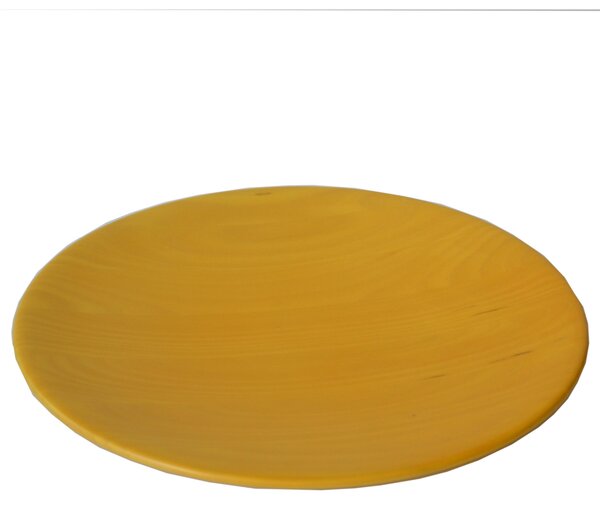 Alder Wood Fruit Bowl, Yellow, 40cm Diameter x 3.5cm Height