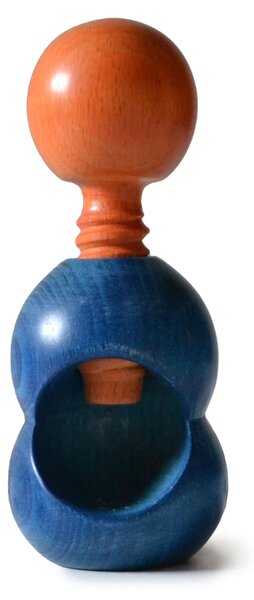 Hand-Turned Lime Wood Rompinoce SFERA Nutcracker 5.5xh12 cm Bicolor Blue Orange