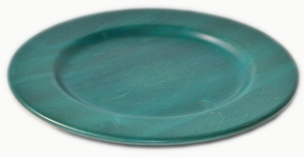 Solid Wood Underplate � 32xh 3.2cm with Solid Linden Wood, Individually Hand-Turned and Crafted Blue