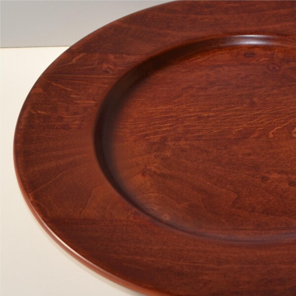 Solid Lime Wood Underplate � 32xh 3.2cm, Each Plate Individually Handcrafted and Turned - Mahogany