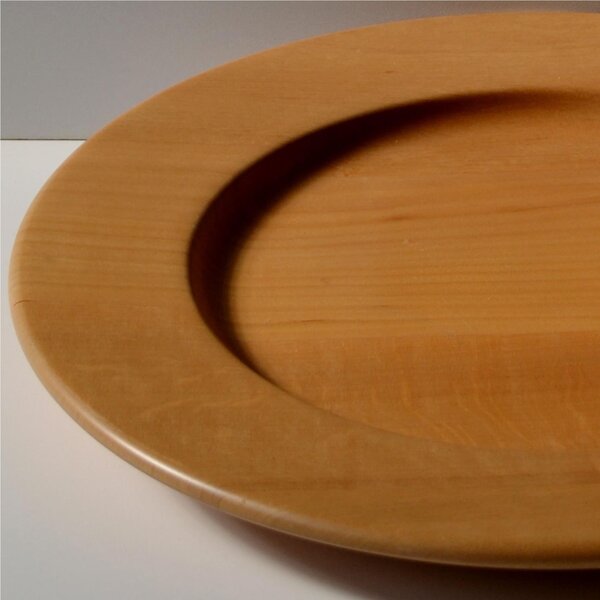 Solid Wood Underplate � 32xh 3.2cm with Linden Solid Wood, Individually Handcrafted and Turned Natural