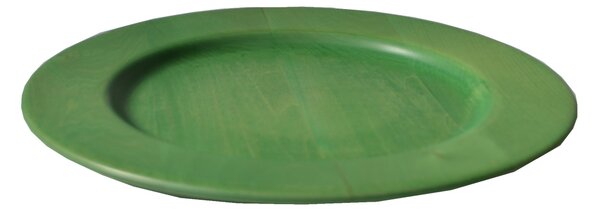Solid Wood Underplate � 32xh 3.2cm with Lime Wood, Hand-Turned and Crafted Green