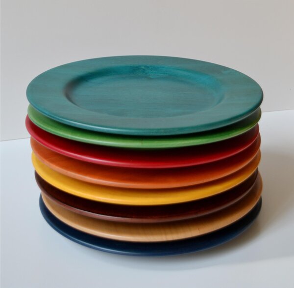 Solid Wood Underplate � 32xh 3.2cm with Lime Wood, Hand-Turned and Crafted Green