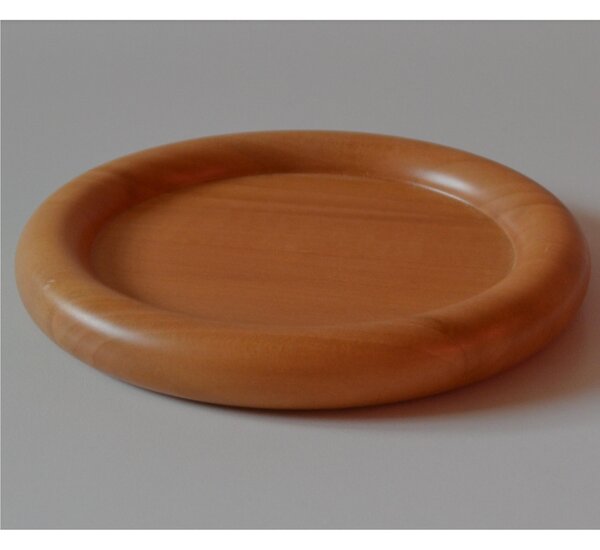 Hand-turned Lime Wood Coaster 13xh1.5 cm, Can Also Be Used as a Bread Plate, Natural Wood Colour