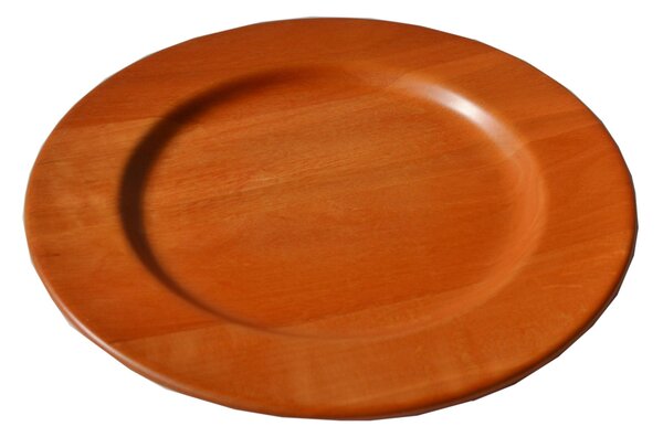 Solid Wood Underplate � 32xh 3.2cm with Solid Lime Wood, Hand-Crafted and Turned, Orange Colour