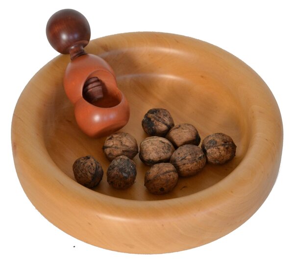 Hand-Turned Solid Wood Bowl, Small � 26xh 6 cm, Suitable as a Centrepiece, Fruit Holder or Tray, Natural Colour - baslotto