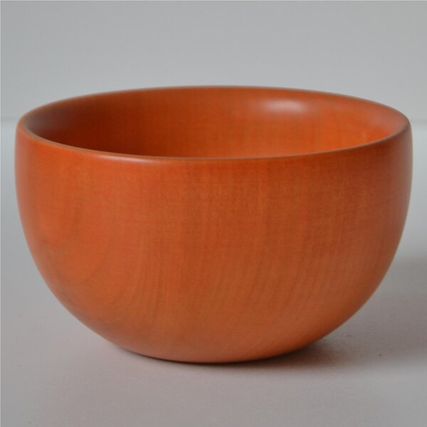 Hand-Turned Solid Wood Bowl � 10xh 06 cm for Fruit Salad, Ice Cream, Crudities, Appetisers Orange