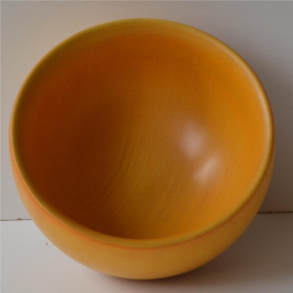Hand-turned Solid Wood Bowl � 10xh 06 cm for Fruit Salad, Ice Cream, Dips, Appetisers Yellow
