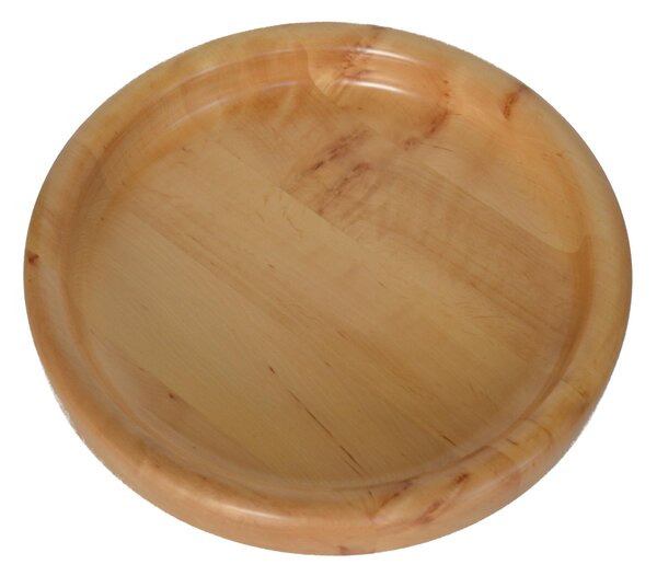 Hand-Turned Solid Wood Bowl Big � 42xh 6 cm for Fruit Bowl or Tray, Natural Colour - baslotto
