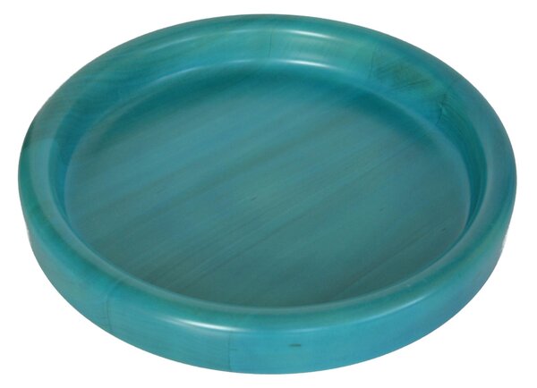 Hand-Turned Solid Wood Bowl Big � 42xh 6 cm for Fruit Centerpiece or Tray in Blue Colour - baslotto