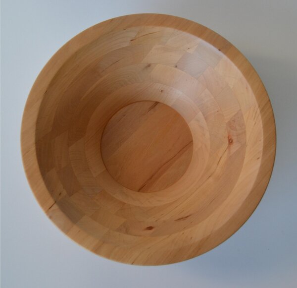 ALVEARE SMALL Fruit Bowl, Salad Bowl Diameter 30xh 10 cm with Alder Wood, Each Ring Individually Hand-Turned Natural Wood Colour